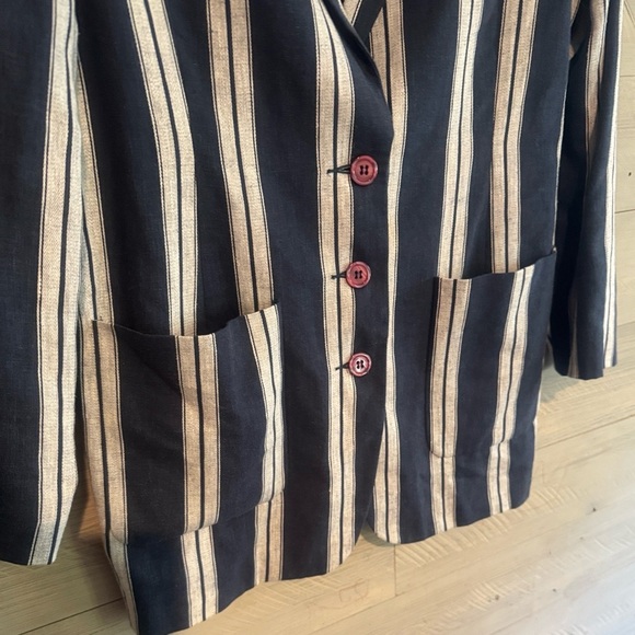 Together Navy and Cream Striped Blazer - Picture 4 of 9